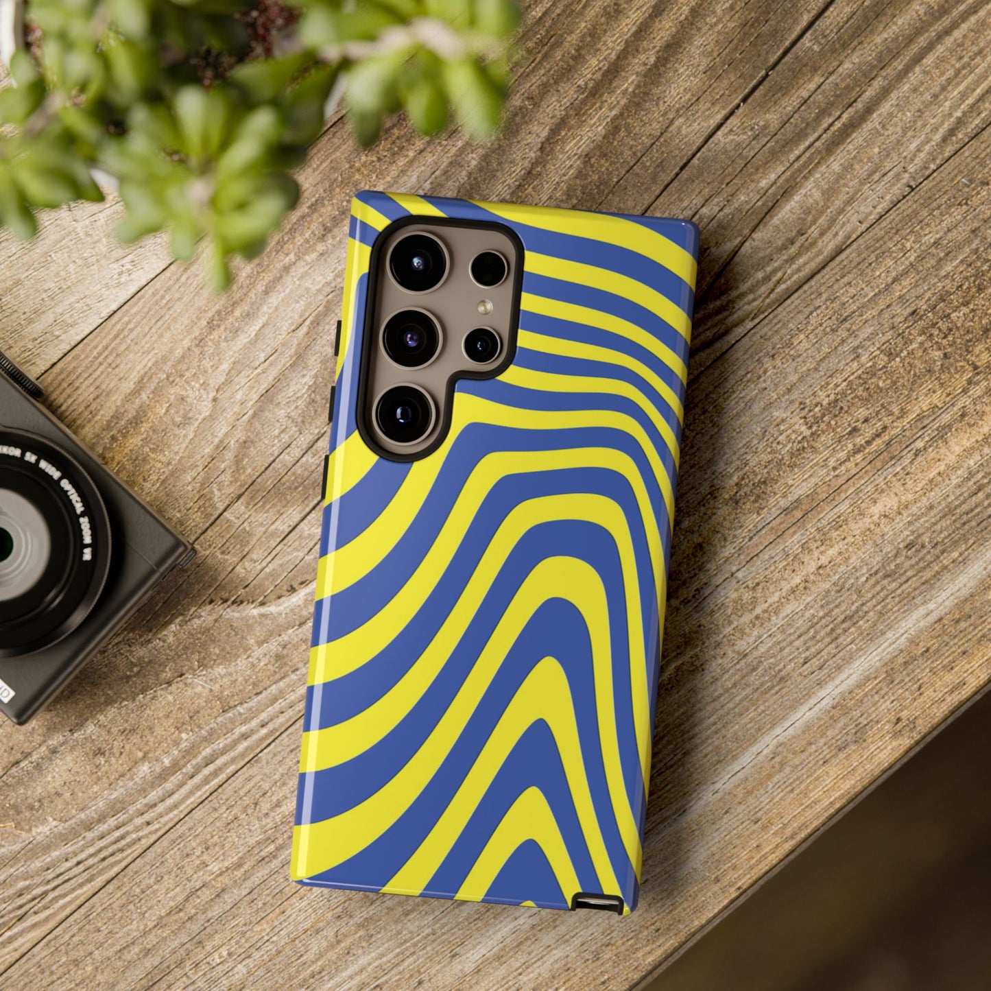 Retro wavy - yellow and blue - Tough Cases