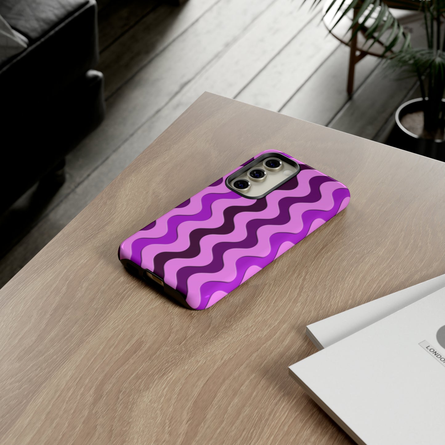 Vertical retro wavy purple and pink - Tough Cases