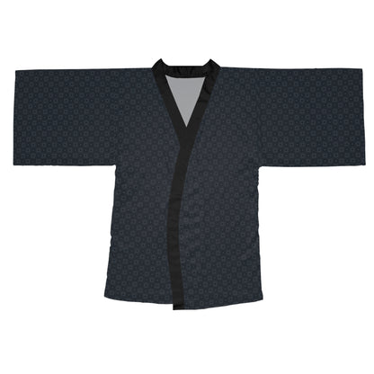 Onyx - Dark Jungle Green Squares - Long Sleeve Kimono Robe (AOP)