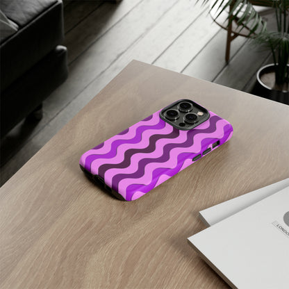 Vertical retro wavy purple and pink - Tough Cases