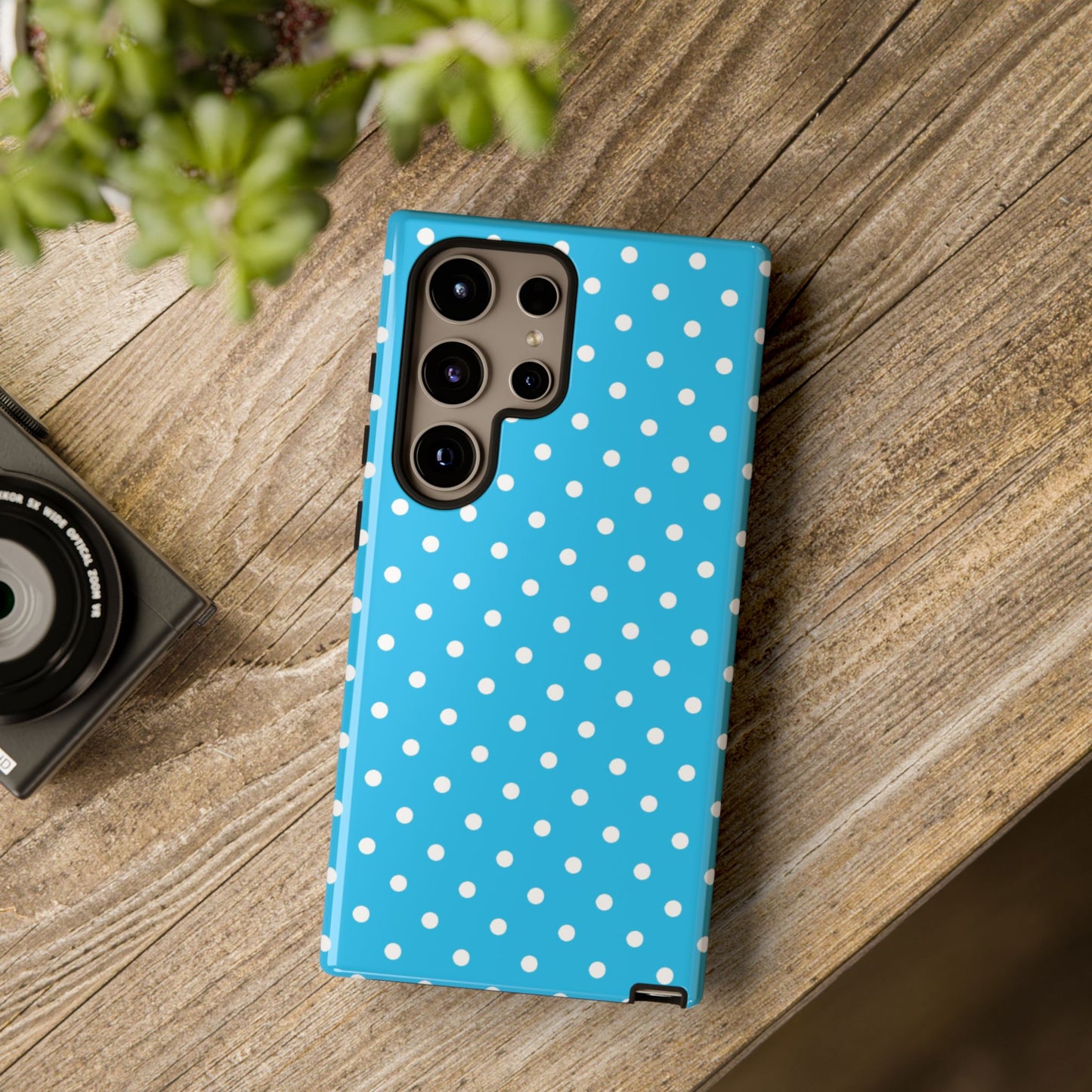 White dots on blue - Tough Cases