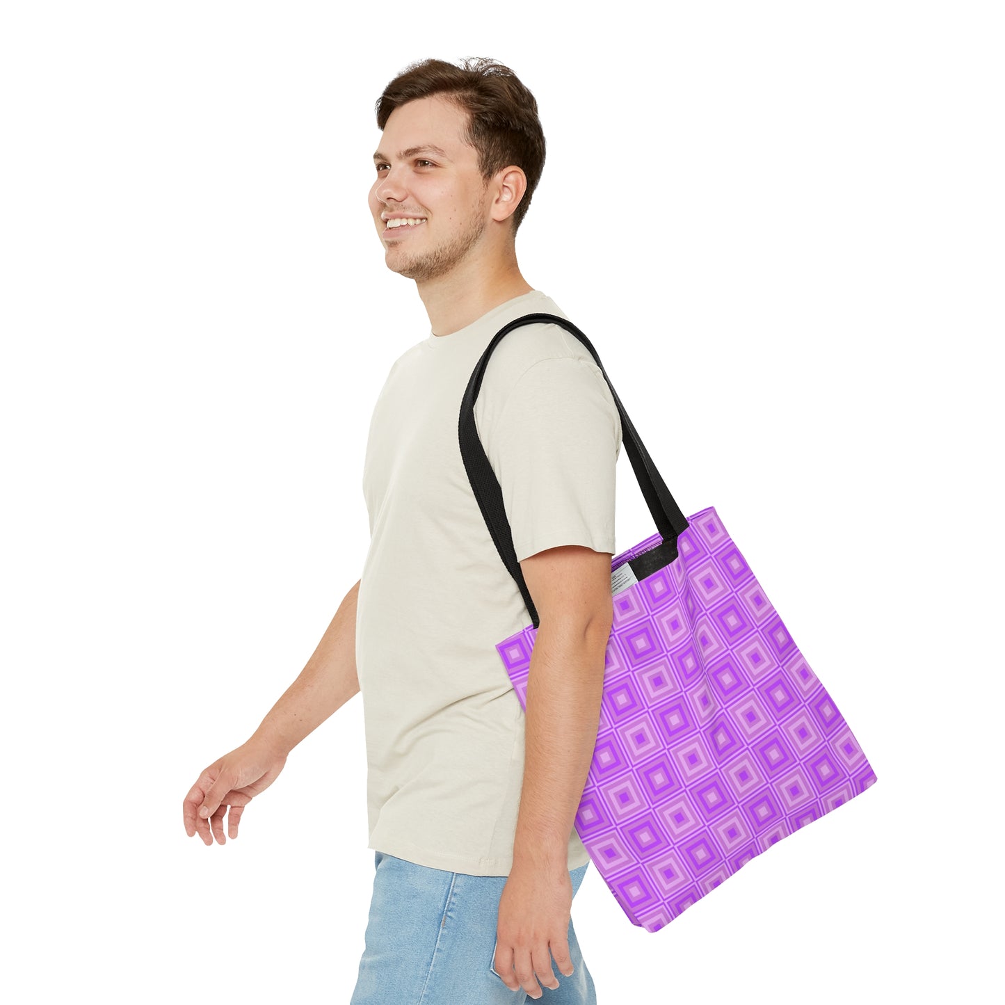 Heliotrope - Mauve Squares - Tote Bag