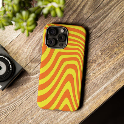 Retro wavy - Yellow and Orange - Tough Cases