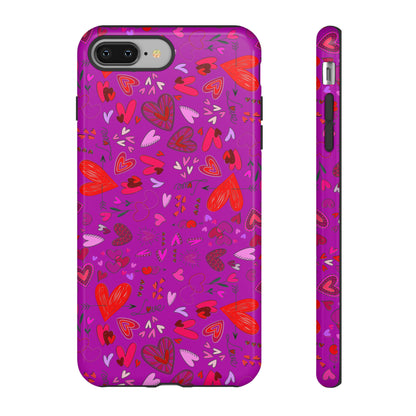 Heart Doodles - Deep Magenta B805AE - Tough Cases