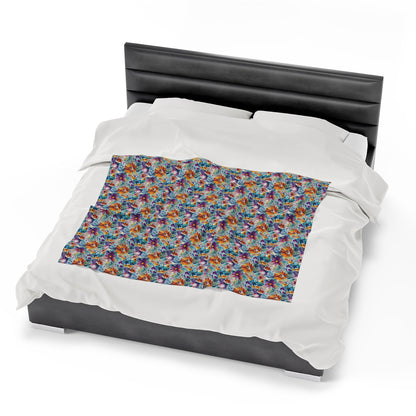 Wild Flowers - AI Generated - Velveteen Plush Blanket