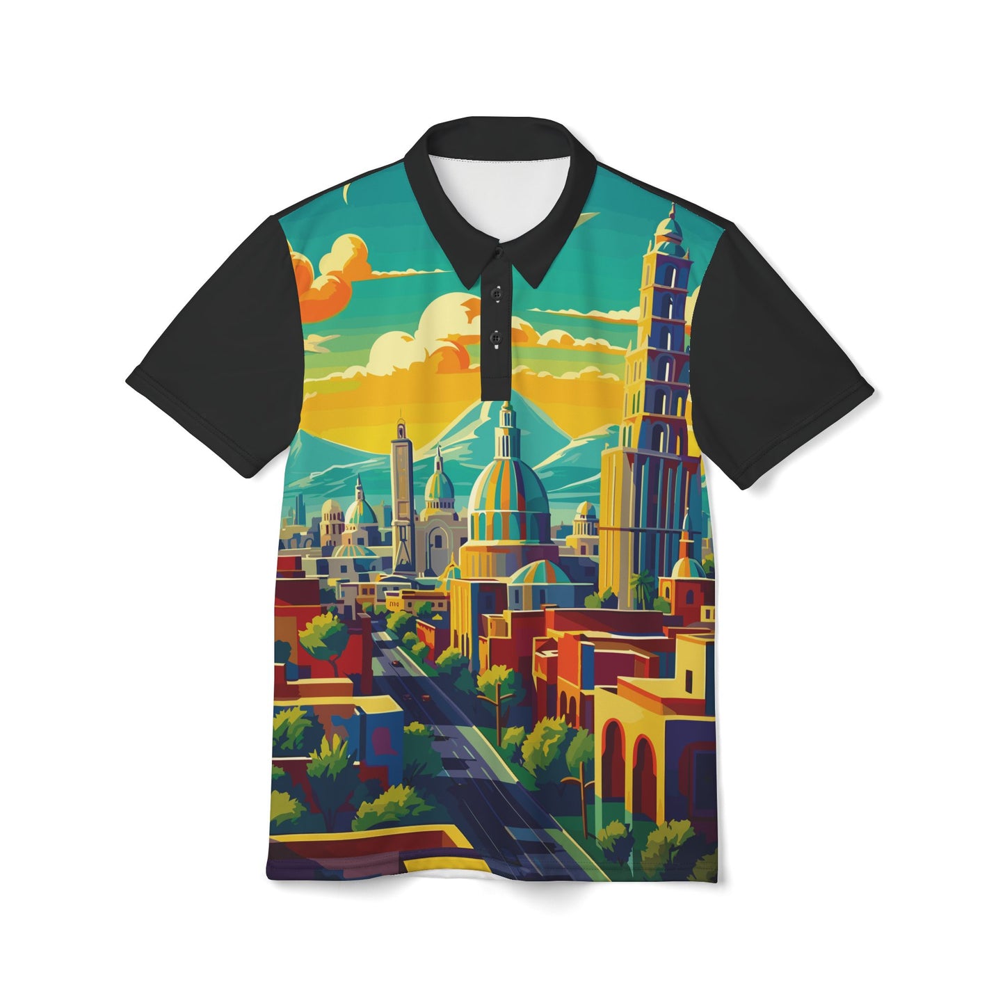 Mexico City - Black - Unisex Polo Shirt