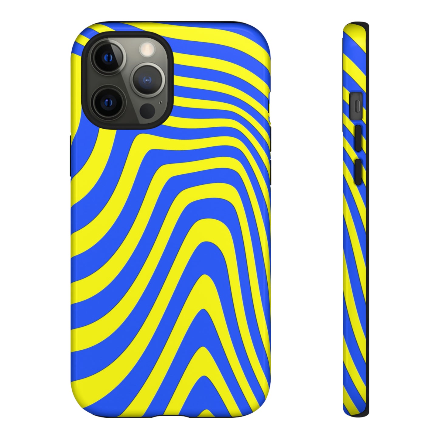 Retro wavy - yellow and blue - Tough Cases