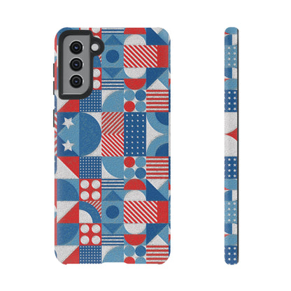 Red White and Blue Bold Pattern - BIG - Oil Paint Texture - Tough Cases