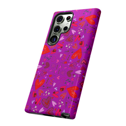 Heart Doodles - Deep Magenta B805AE - Tough Cases