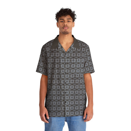 Playful Dolphins - Black 000000 - Men's Hawaiian Shirt