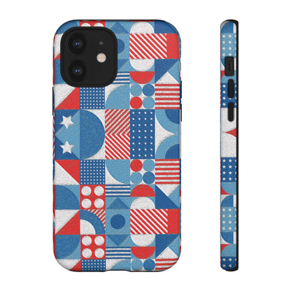 Red White and Blue Bold Pattern - BIG - Oil Paint Texture - Tough Cases