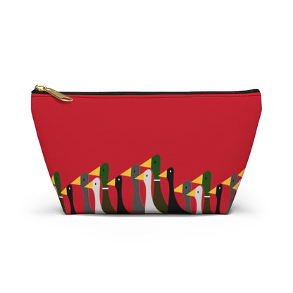 Marching ducks - red - Accessory Pouch w T-bottom