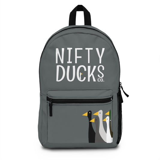 Nifty Ducks Co. Logo2 - dark gray - Backpack