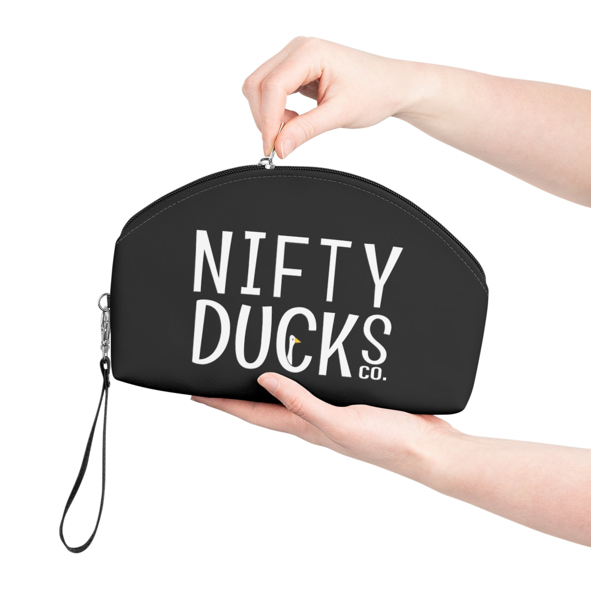 Nifty Ducks Co. Logo2 - black - Makeup Bag