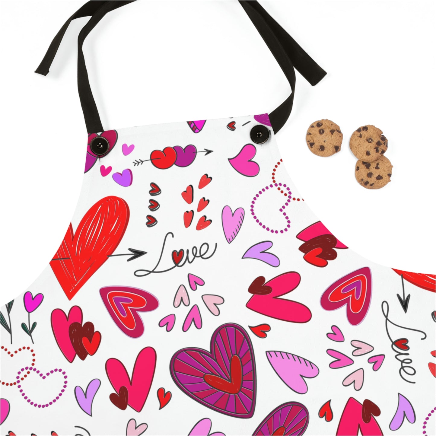 Heart Doodles - White ffffff - Apron