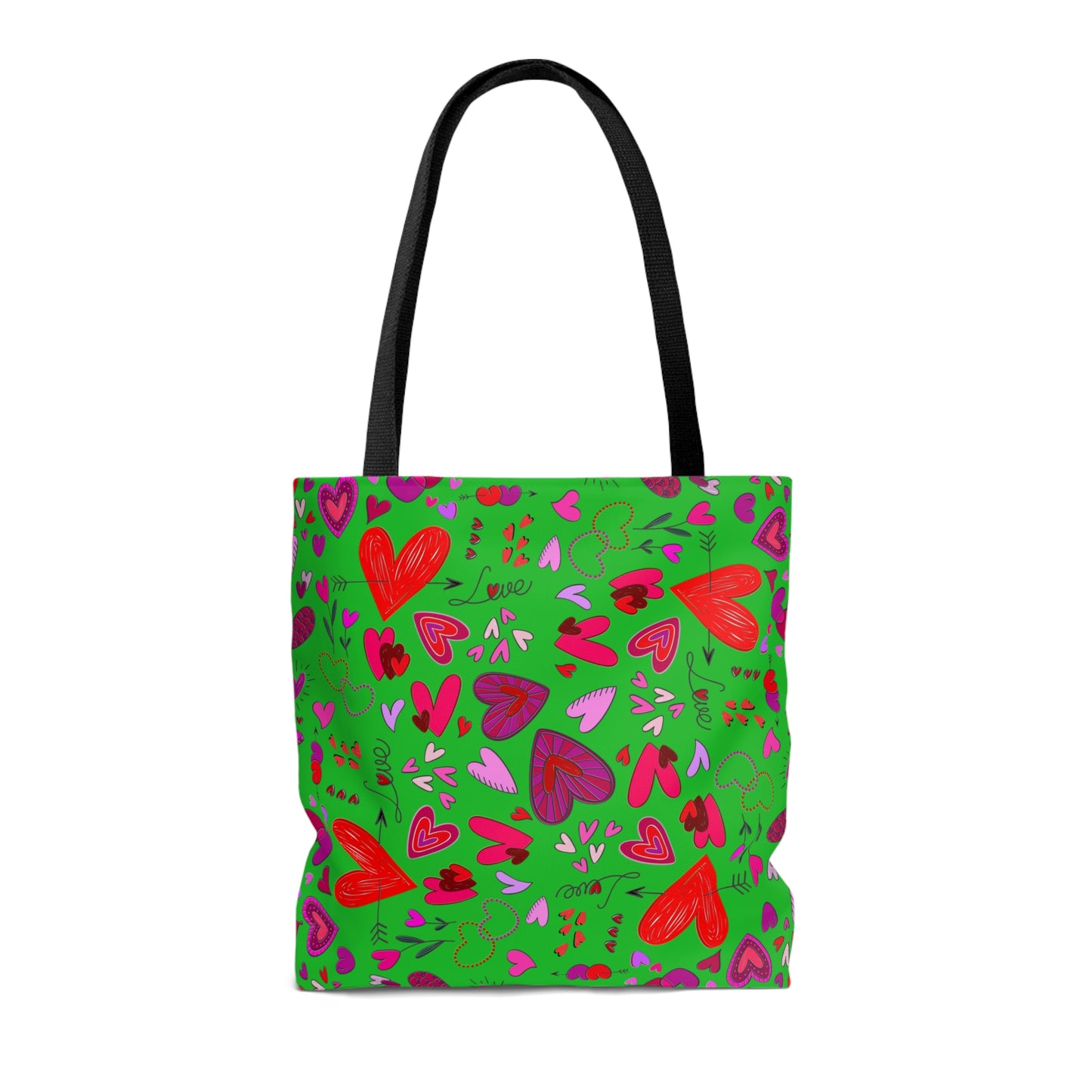 Heart Doodles - Lime Green 21C12E - Tote Bag