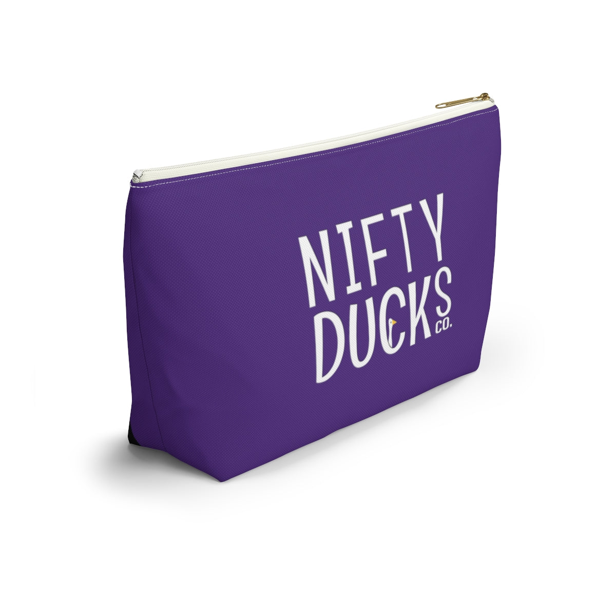 Nifty Ducks Co. Logo2 - ducks - purple - Accessory Pouch w T-bottom