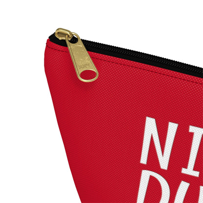 Nifty Ducks Co. Logo2 - red - Accessory Pouch w T-bottom