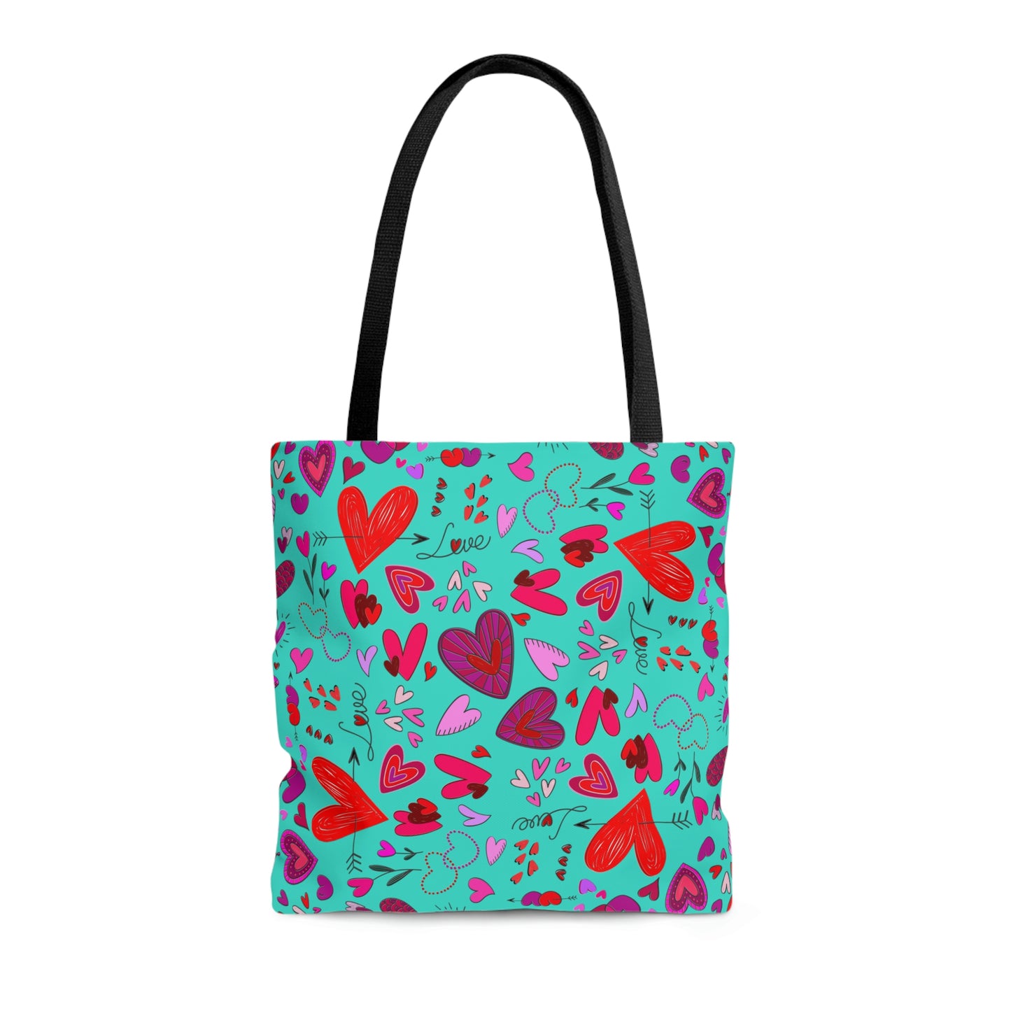 Heart Doodles - Turquoise 40e0d0 - Tote Bag