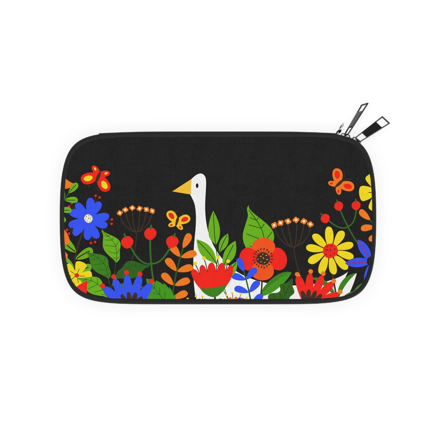 Bright Summer flowers - black 000000 - Passport Wallet