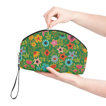 Playful Spring flowers - green - Makeup Bag