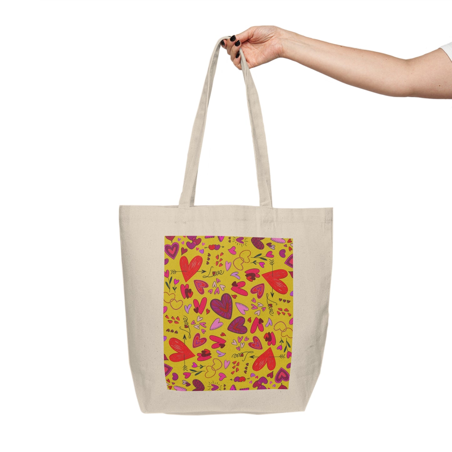 Summer doodles - yellow ffd800 - Canvas Shopping Tote