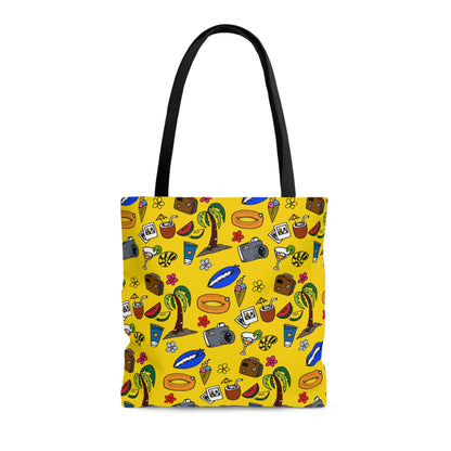 Summer doodles - oversize - yellow ffd800  - Tote Bag