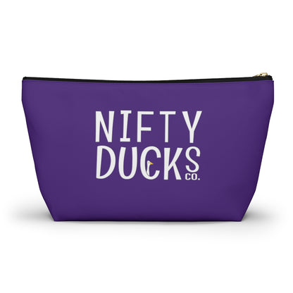 Nifty Ducks Co. Logo2 - ducks - purple - Accessory Pouch w T-bottom