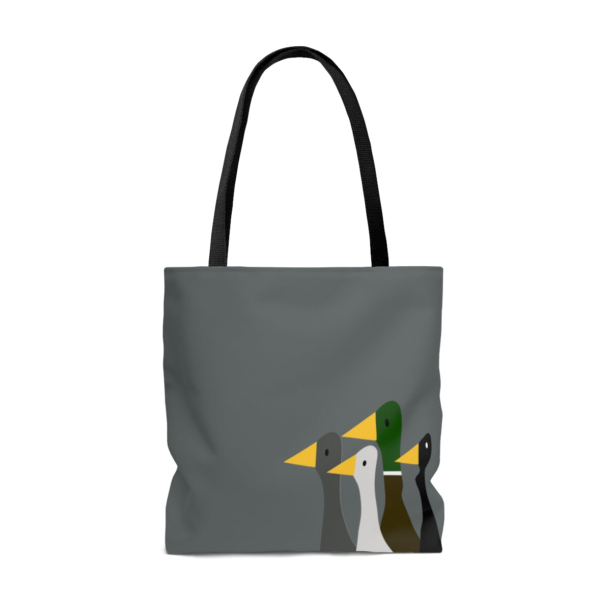 Nifty Ducks Co. Logo2 - white on gray - Tote Bag