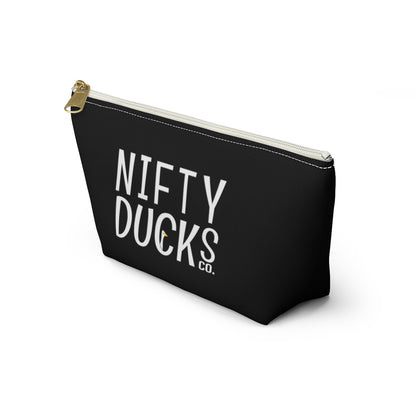 Nifty Ducks Co. Logo2 - black - Accessory Pouch w T-bottom