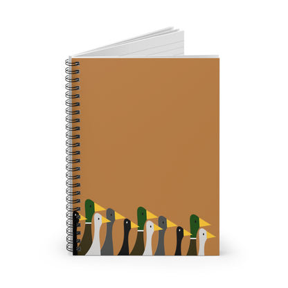 Marching Ducks - Brandy Punch be8042 - Spiral Notebook - Ruled Line