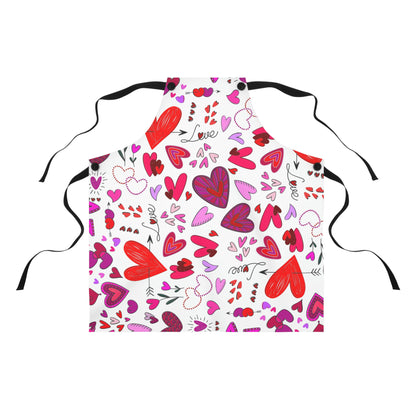 Heart Doodles - White ffffff - Apron