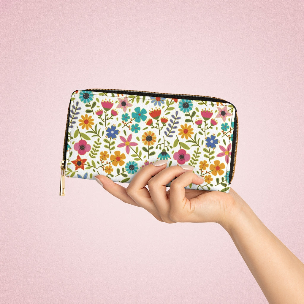 Playful Spring Flowers - Zipper Wallet