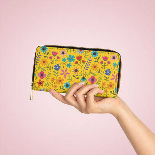 Playful Spring Flowers - Zipper Wallet