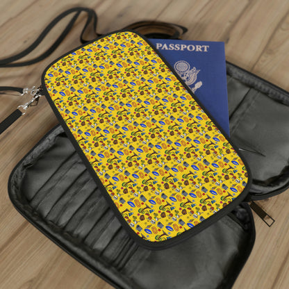 Summer doodles - yellow ffd800 - Passport Wallet