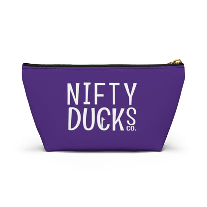 Nifty Ducks Co. Logo2 - ducks - purple - Accessory Pouch w T-bottom