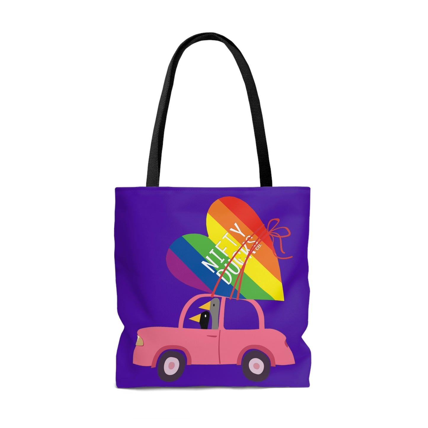 Ducks delivering a lot of love - Pride - Purple Heart 5412AB - Tote Bag