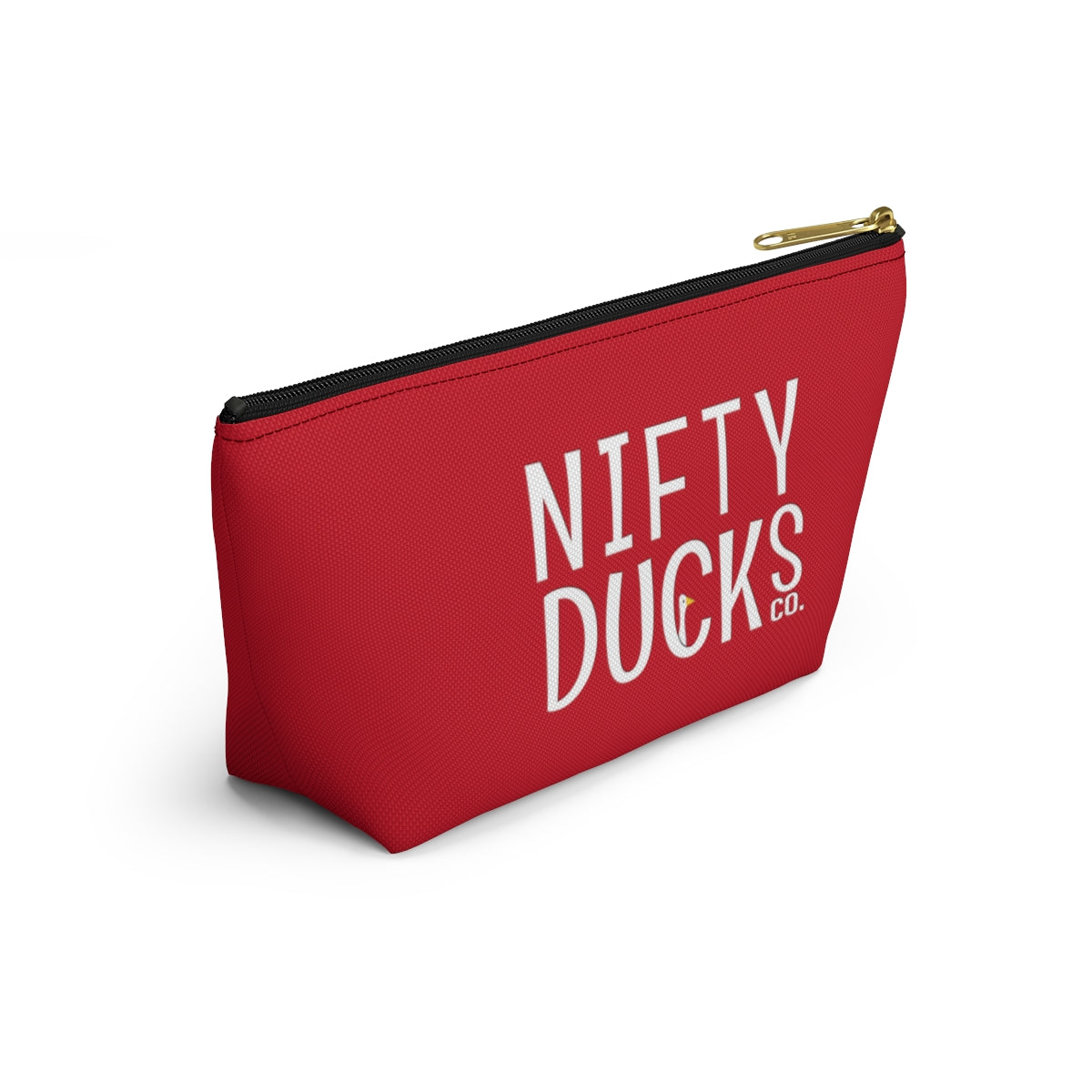 Nifty Ducks Co. Logo2 - red - Accessory Pouch w T-bottom