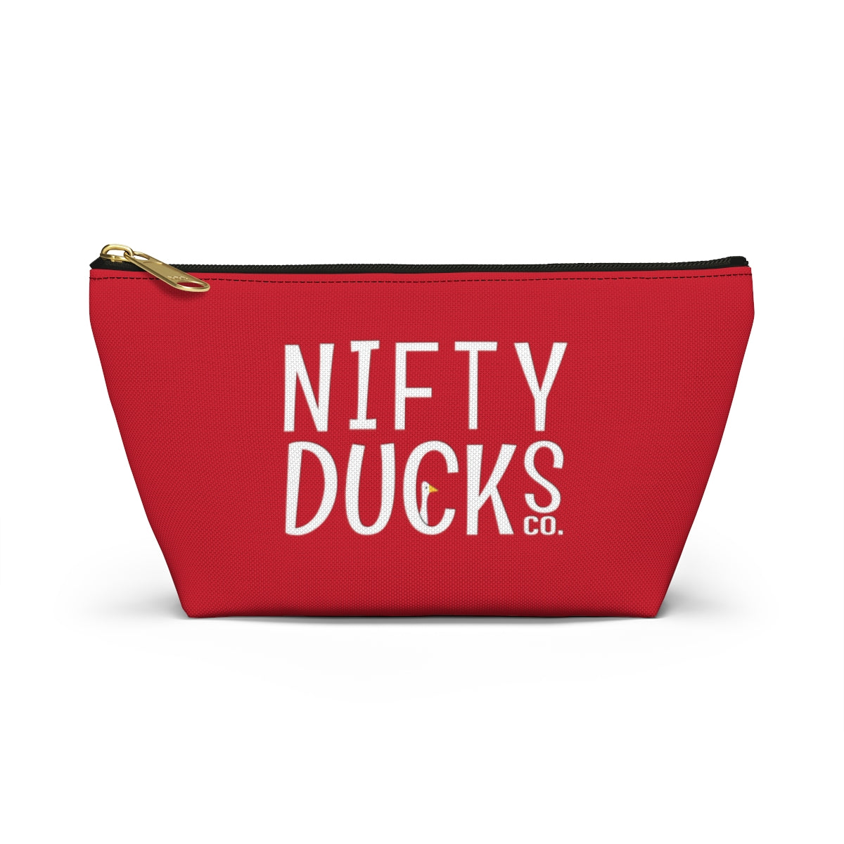 Nifty Ducks Co. Logo2 - red - Accessory Pouch w T-bottom