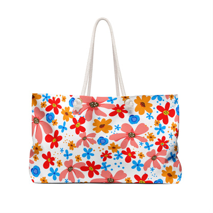 Playful Floral Print  - Weekender Bag