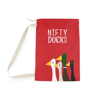 Nifty Ducks Co. Logo2 - Fire Engine Red ce2029 - Laundry Bag