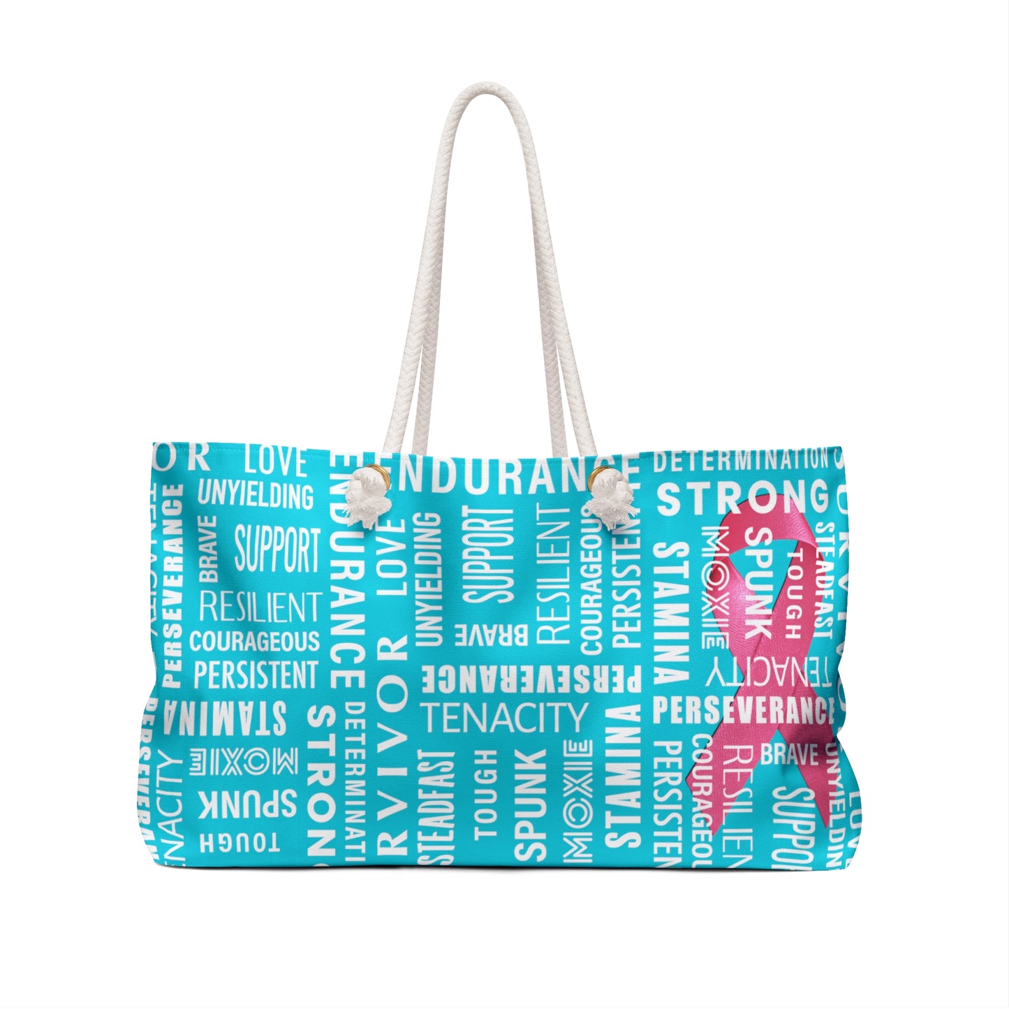 Celebrating the Survivors Supporting the Fighters - dark turquoise 00d0e3 - Weekender Bag