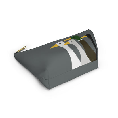 Nifty Ducks Co. Logo2 - ducks - gray - Accessory Pouch w T-bottom