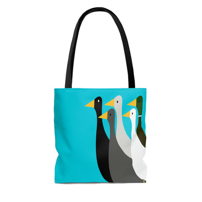 Take the ducks with you - dark turquoise 00d0e3  - Tote Bag