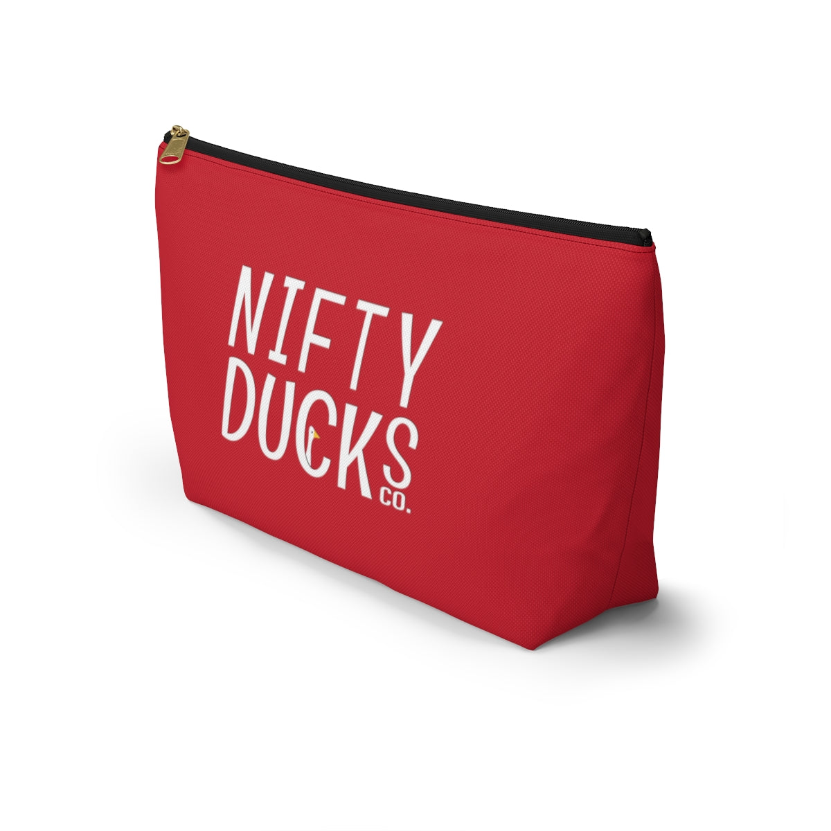 Nifty Ducks Co. Logo2 - red - Accessory Pouch w T-bottom