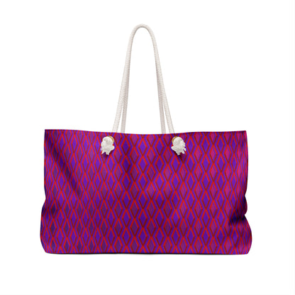 Diamond Geometric Pattern - purple 7800b9 - Weekender Bag