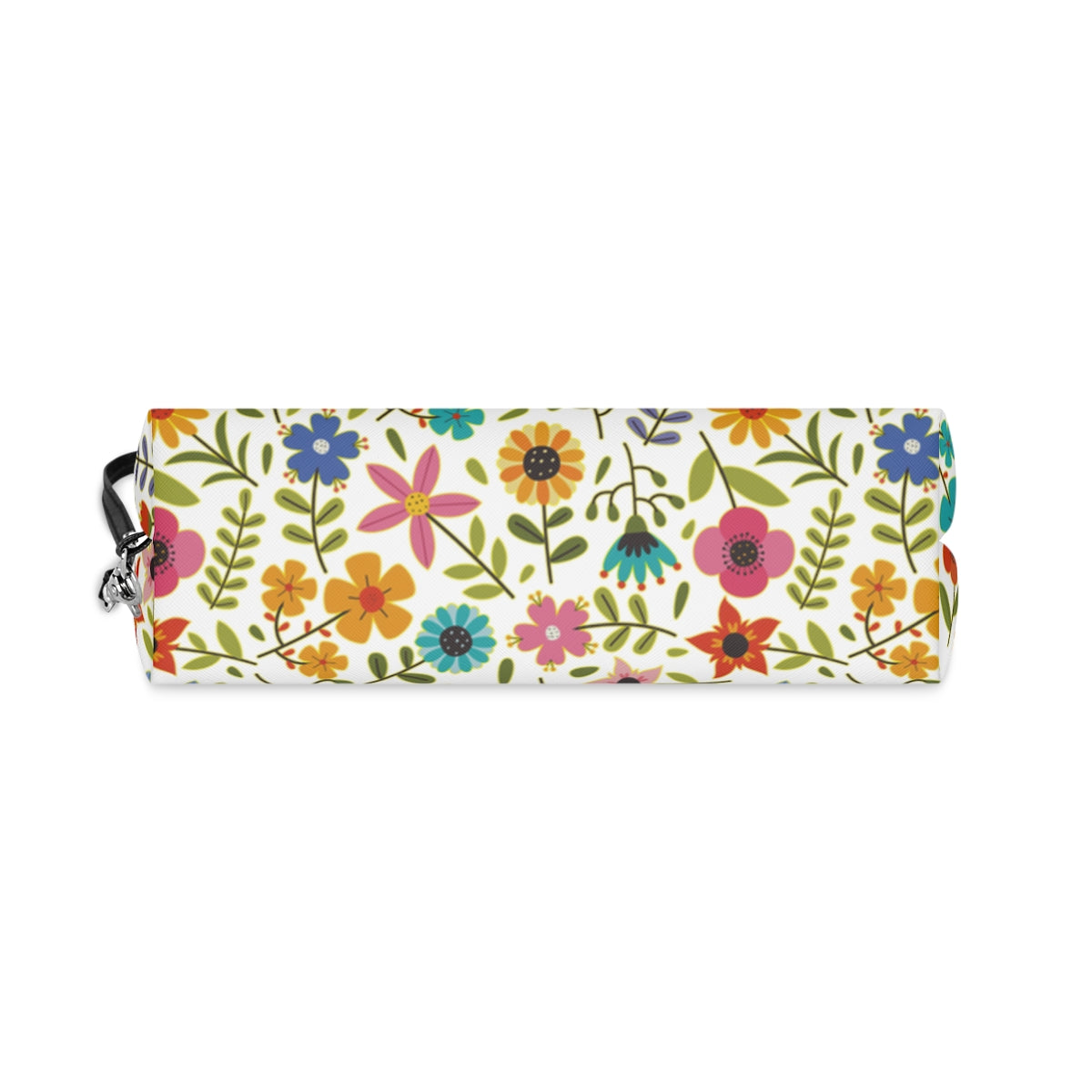 Playful Spring flowers - white - Makeup Bag – Nifty Ducks Co.