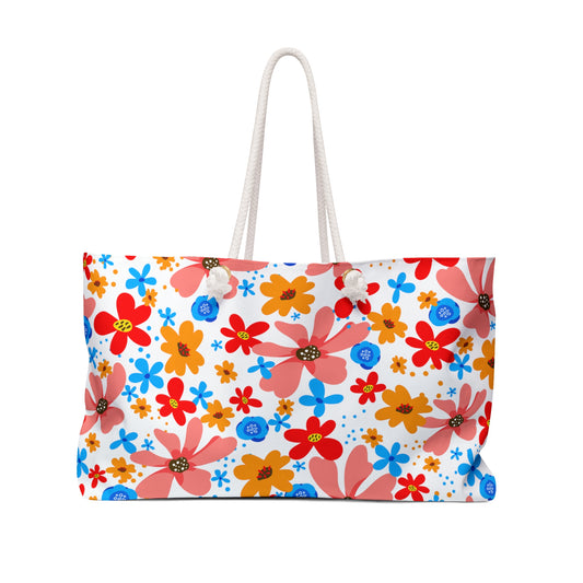 Playful Floral Print  - Weekender Bag