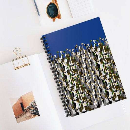 That is a LOT of ducks - blue - Spiral Notebook - Ruled Line