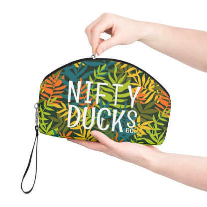 Nifty Ducks Co. Logo2 - lots of leaves - Makeup Bag